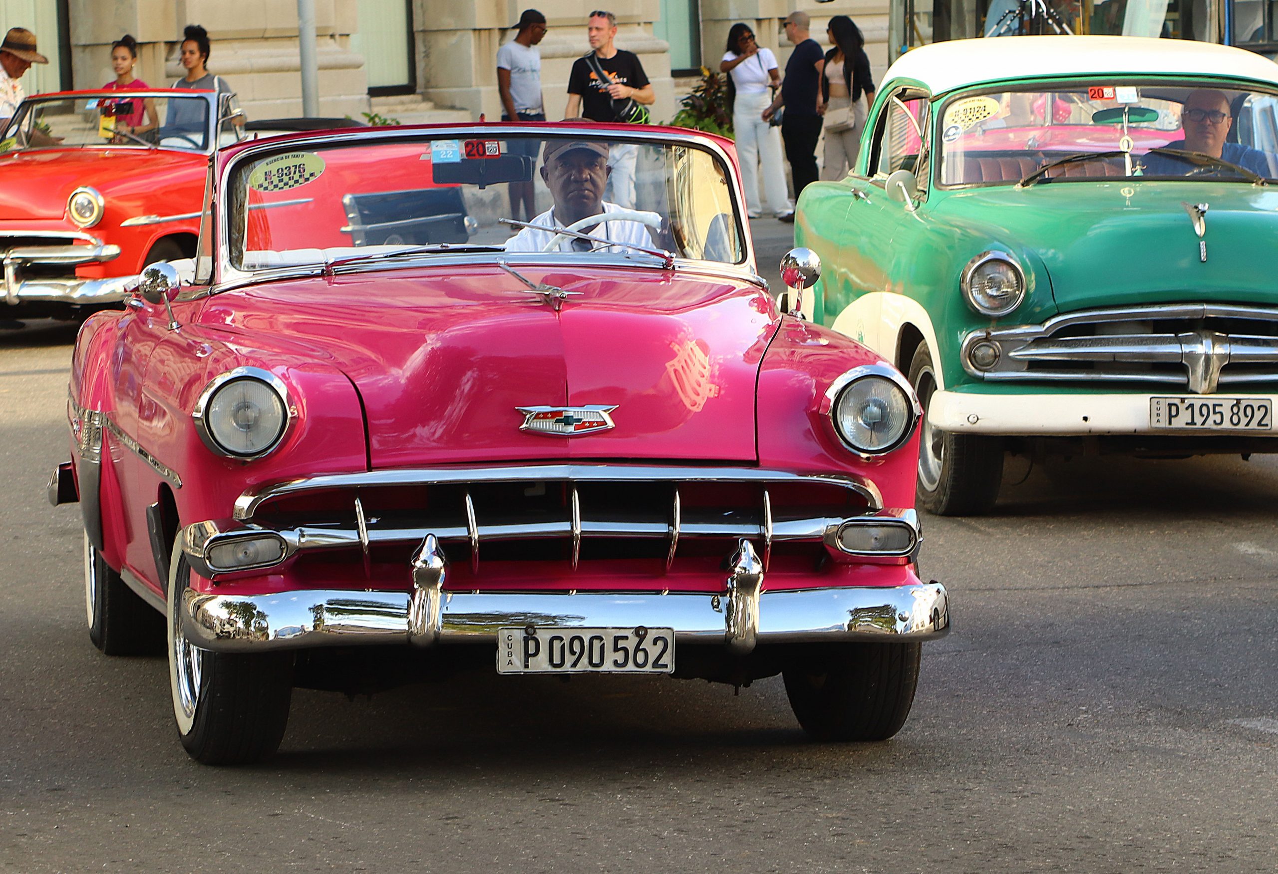 Classic Car drivers in Cuba